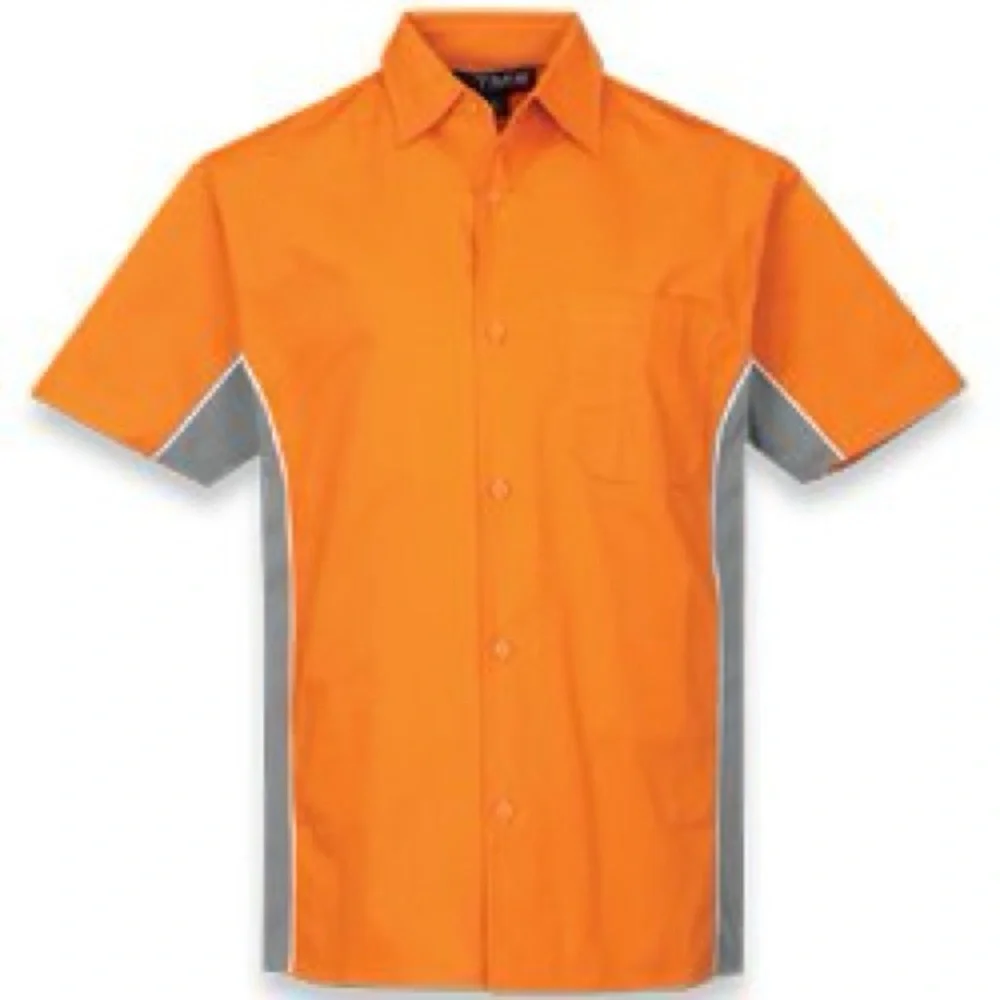 Tri-Mountain Racewear TMR Woven Men’s Shirt Orange Gray